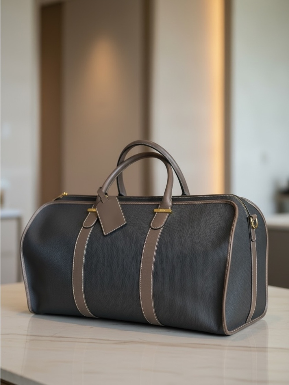 ✨ Dunhill Boston Bag PVC Leather Weekender Duffel Quiet Luxury Travel Bag